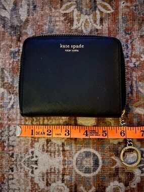 kate spade Black Zip-Around Card Wallet with Key Ring